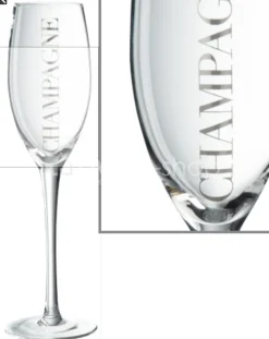 J-LINE 6 Champagneglazen met tekst