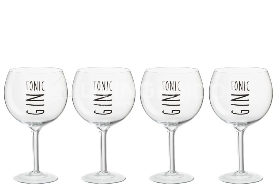 J-LINE 4 Gin tonic glazen op voet