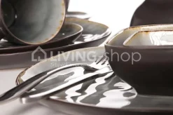 Cosy & Trendy 4 Laguna blue grey ovale platte borden 27x23cm, tafelservies Cosy&Trendy