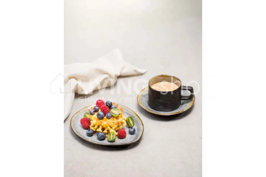Cosy & Trendy 4 Laguna blue grey ovale platte borden 27x23cm, tafelservies Cosy&Trendy