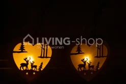 J-LINE 2 LED kerstdecoratie harten hangers