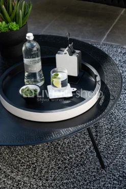 J-LINE 6 Onderzetters Zwart Wit woonaccessoires