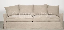 PR LIVING 1 seater Lounge sofa zitbank landelijke stijl salon FL-26 Natural thick 100%linen