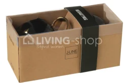 J-LINE 2 zwarte kat tassen in geschenkdoos