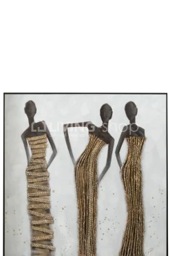 J-LINE Afrikaanse Vrouwen Canvas Wanddecoratie