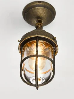 Verlichting online Antiek brons paallamp / plafondlamp buitenverlichting of padverlichting