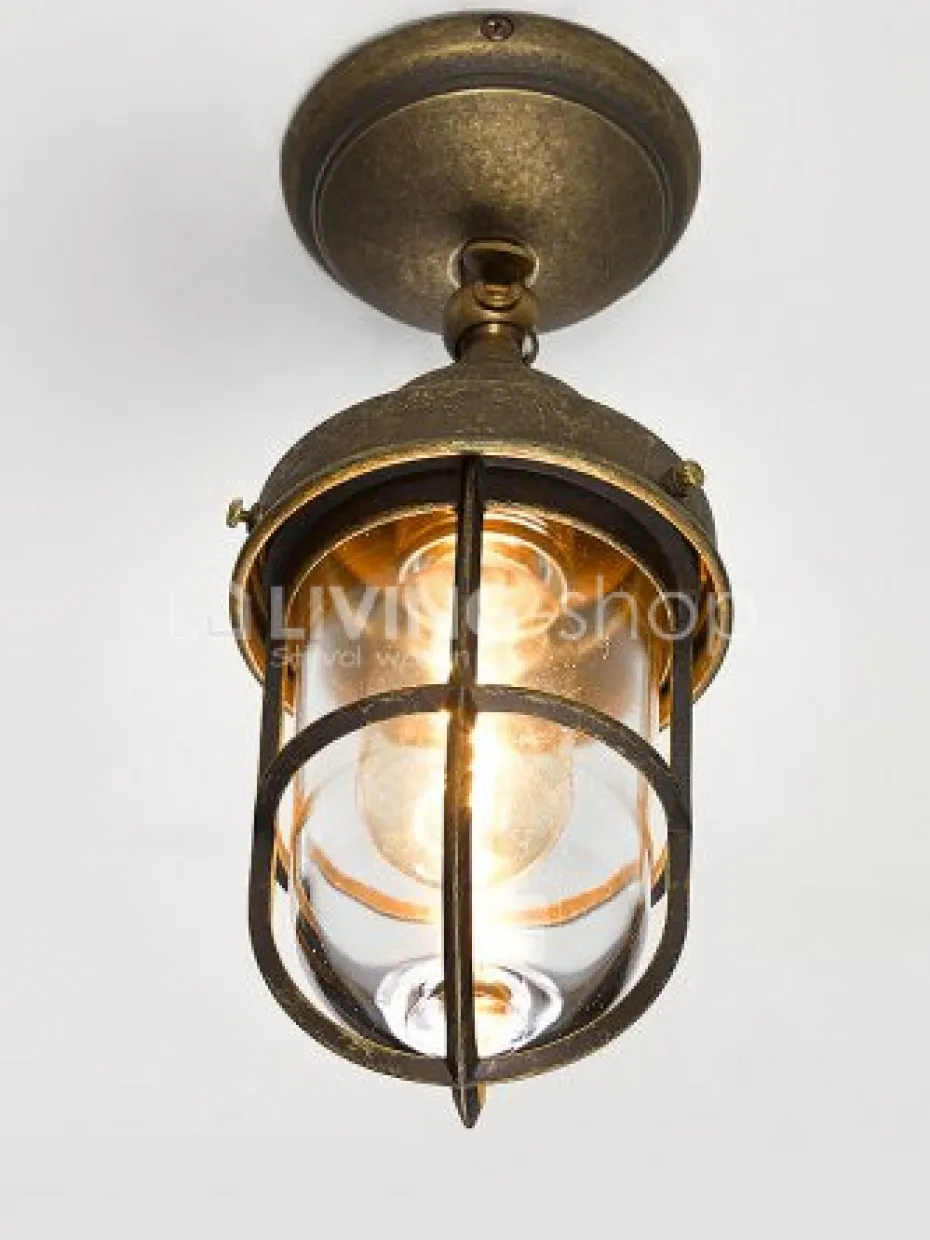Verlichting online Antiek brons paallamp / plafondlamp buitenverlichting of padverlichting