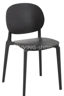 J-LINE Basic Stoel hout zwart