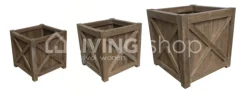 Castle-Line Bloempot teak met kruisen 50x50x50CM
