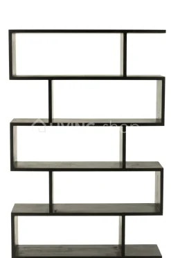 J-LINE Boekenkast latten zigzag leggers bibliotheekkast