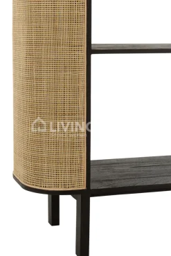 J-LINE Boekenkast rek Molly exotiek hout rotan