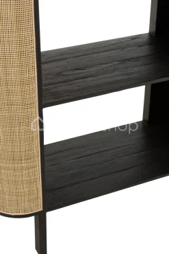 J-LINE Boekenkast rek Molly exotiek hout rotan