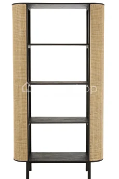 J-LINE Boekenkast rek Molly exotiek hout rotan