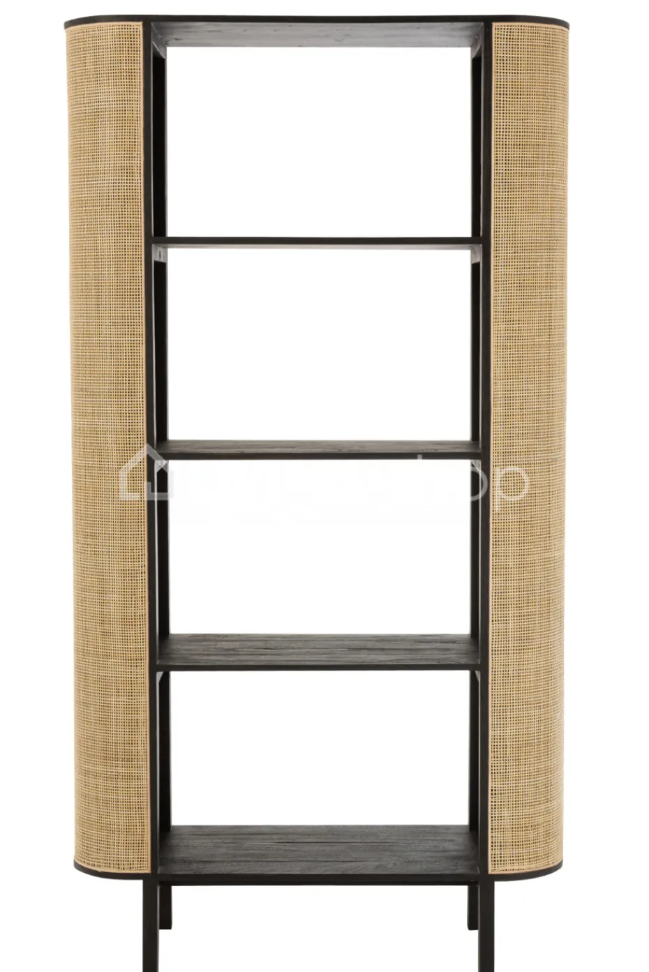 J-LINE Boekenkast rek Molly exotiek hout rotan