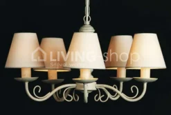 Verlichting online Brocante luster Julie met 5 klemkapjes