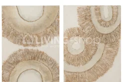 J-LINE Canvas wanddecoratie Ibiza cirkels zeegras