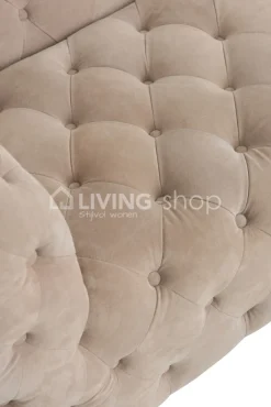 J-LINE Chesterfield zetel beige suede driezit sofa