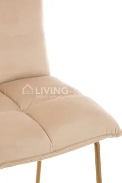 J-LINE Comfort hoge barstoel Pierre metaal textiel beige by