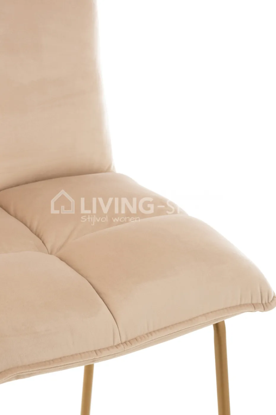 J-LINE Comfort hoge barstoel Pierre metaal textiel beige by