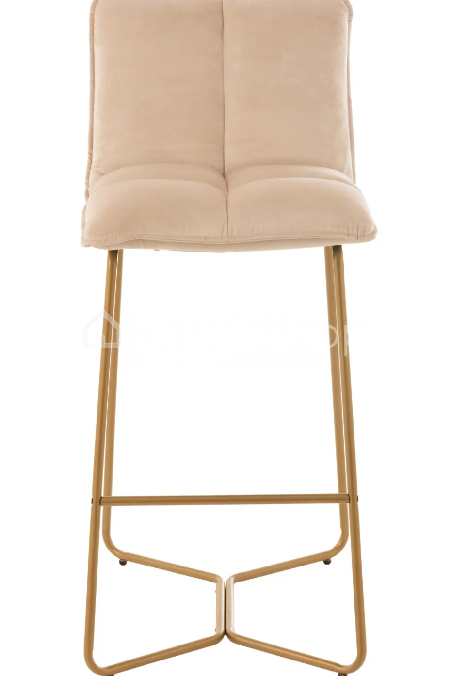 J-LINE Comfort hoge barstoel Pierre metaal textiel beige by