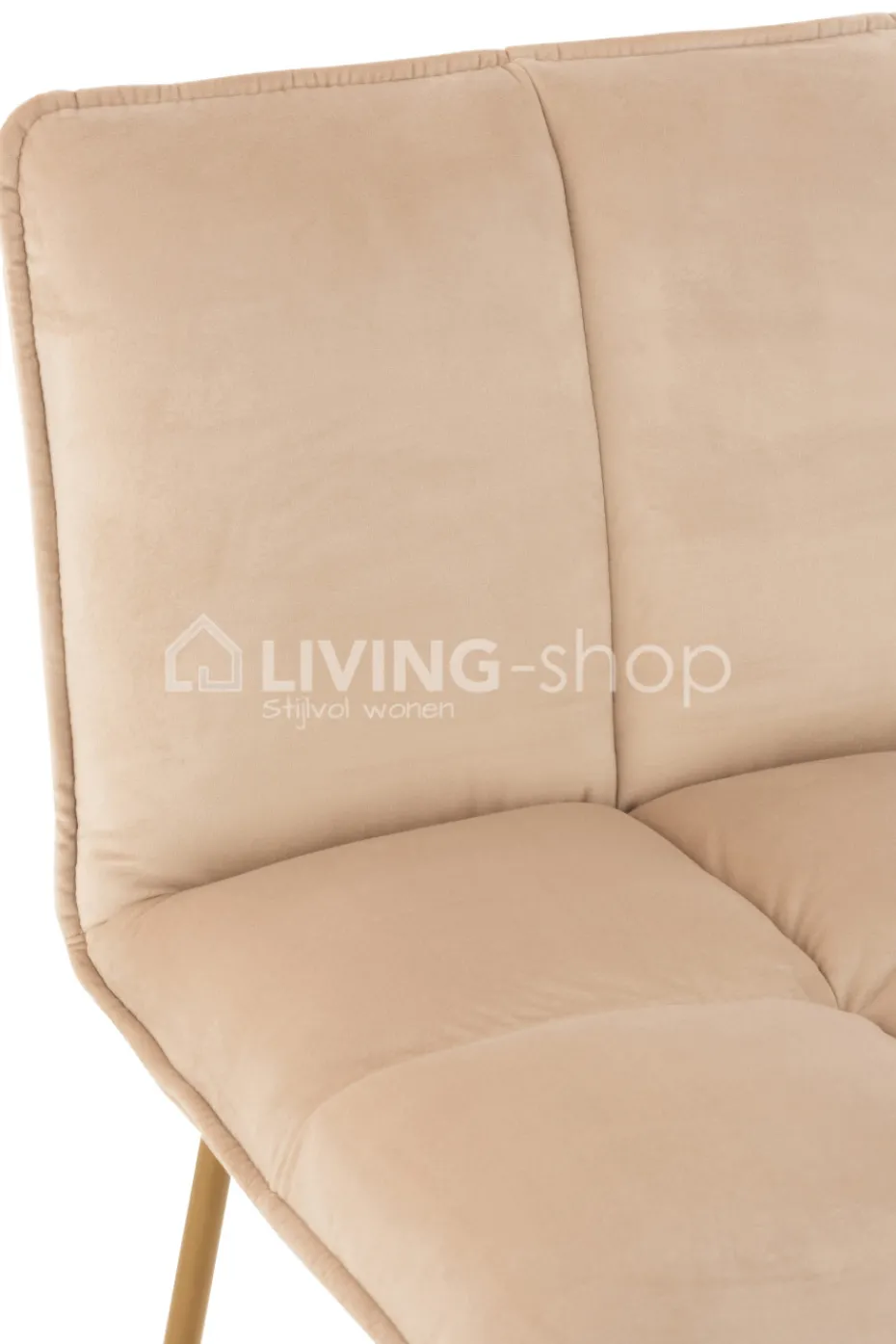 J-LINE Comfort hoge barstoel Pierre metaal textiel beige by