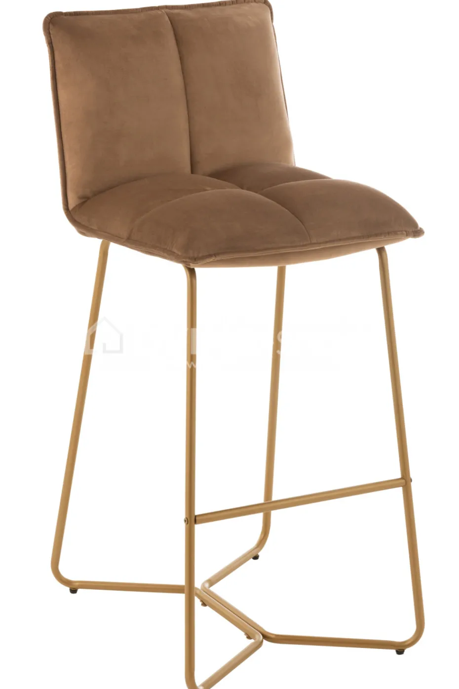 J-LINE Comfort hoge barstoel Pierre metaal textiel beige by