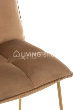J-LINE Comfort hoge barstoel Pierre metaal textiel beige by