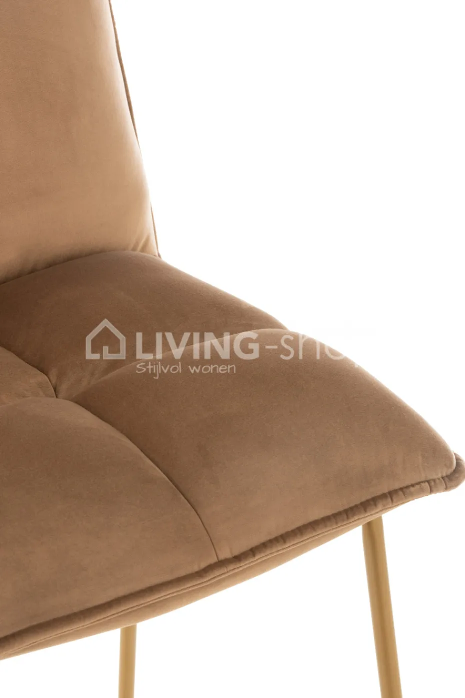 J-LINE Comfort hoge barstoel Pierre metaal textiel beige by