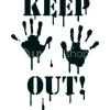 Lou&Friends Coole Muursticker "KEEP OUT" voor de jongenskamer xs zwart