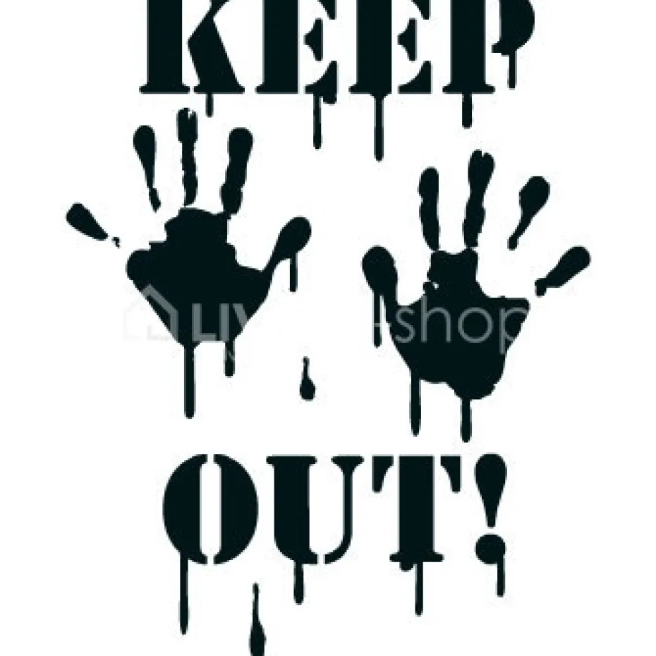 Lou&Friends Coole Muursticker "KEEP OUT" voor de jongenskamer xs zwart