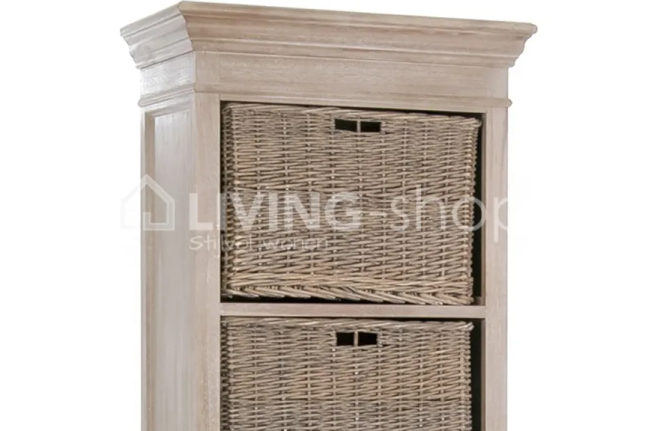 J-LINE Cottage stijl kast met manden