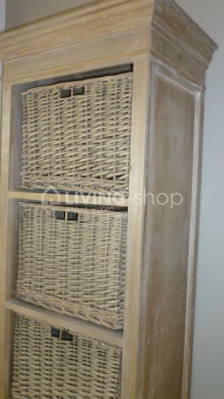 J-LINE Cottage stijl kast met manden