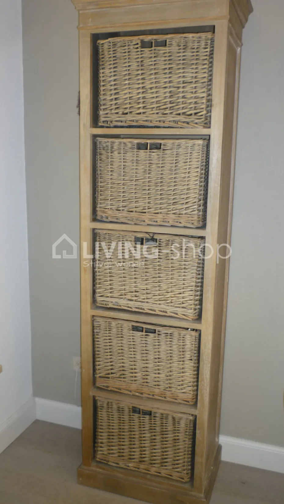 J-LINE Cottage stijl kast met manden
