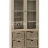 J-LINE Cottage Vitrinekast met manden, cottage meubelen