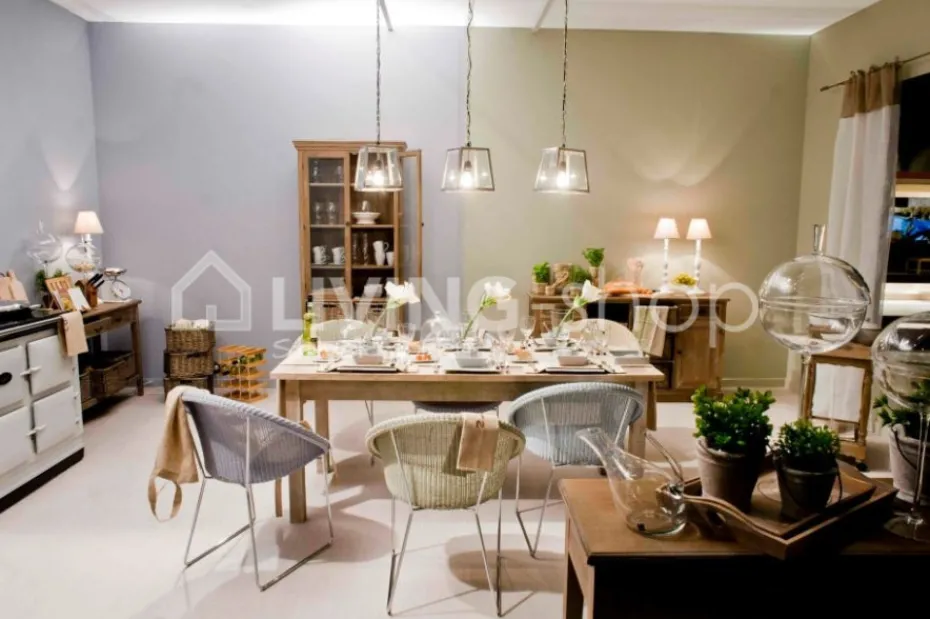 J-LINE Cottage Vitrinekast met manden, cottage meubelen