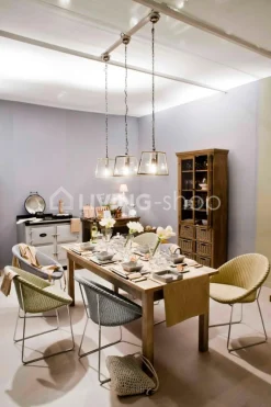 J-LINE Cottage Vitrinekast met manden, cottage meubelen