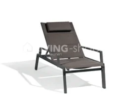 Diphano beach stoel met armleuning, aluminium/textiel white