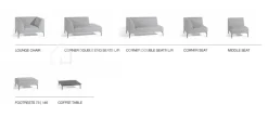Diphano Coast dubbel lounge links, tuinmeubelen
