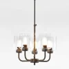 Verlichting online Donkerbrons luster loft stijl verlichting transparant kappen