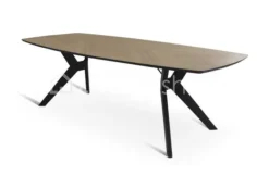 Castle-Line Dory ovale eiken dineertafel met zwarte houten poot Castle Line