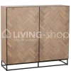 J-LINE Dressoir buffetkast zigzag hout op voet metaal