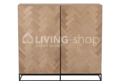 J-LINE Dressoir buffetkast zigzag hout op voet metaal