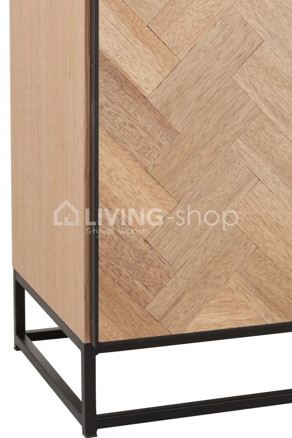 J-LINE Dressoir buffetkast zigzag hout op voet metaal