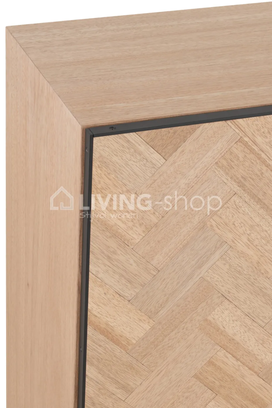 J-LINE Dressoir buffetkast zigzag hout op voet metaal