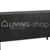 J-LINE Dressoir kast Molly exotiek hout zwart rotan van