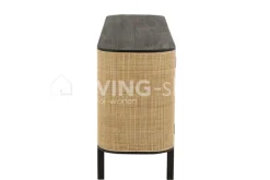 J-LINE Dressoir kast Molly exotiek hout zwart rotan van