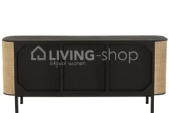 J-LINE Dressoir kast Molly exotiek hout zwart rotan van