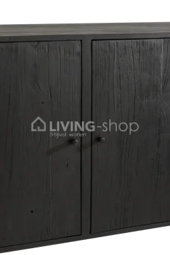 J-LINE Dressoir kast Molly exotiek hout zwart rotan van