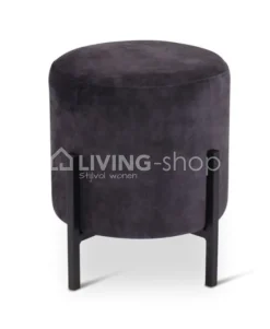 Castle-Line DUCO ronde poef met zwarte metalen sokkel Castle Line