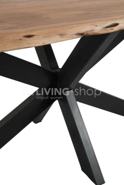 J-LINE Eettafel Gerard boomstamtafel met ster poot